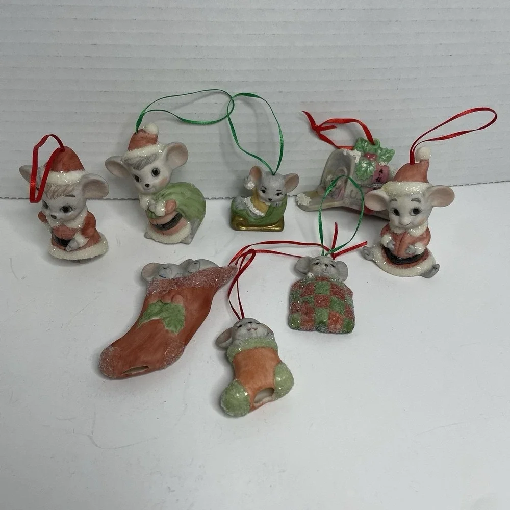 Merry Christmas Mice Mouse Ornaments - 2
